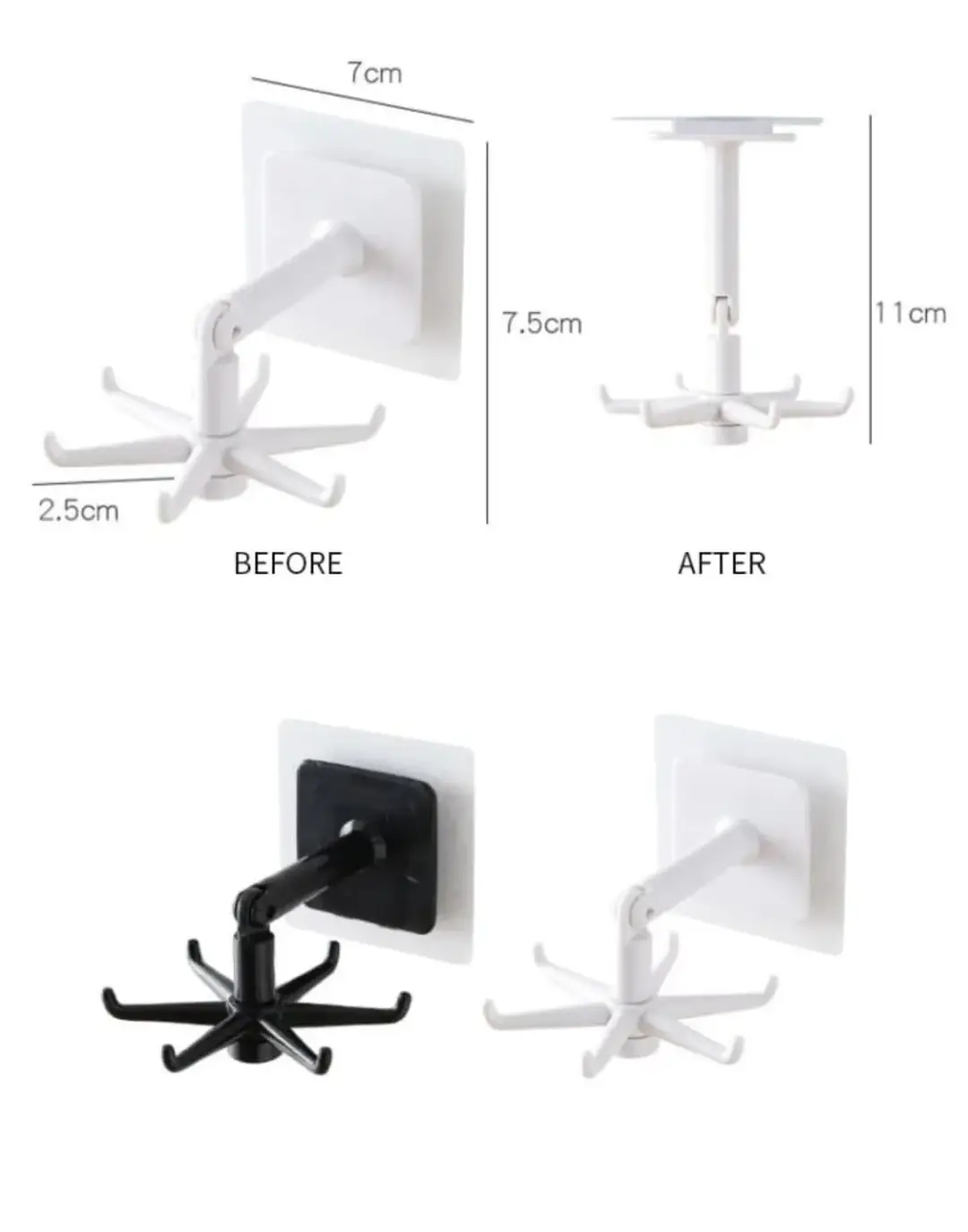 360 Degree Self-Adhesive Wall Mount Hook
