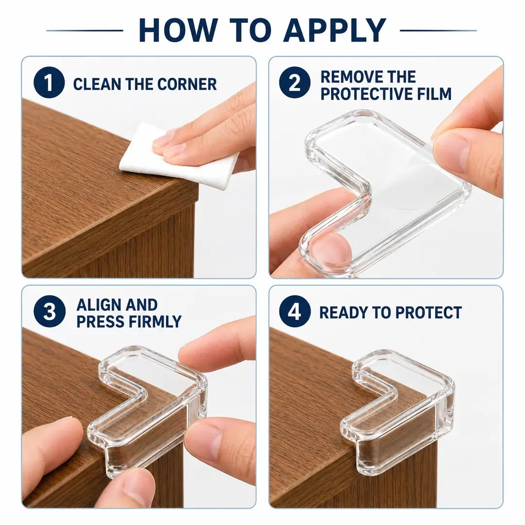 4 Pcs Silicone Table Corner Protector For Baby Safety Edge Guard