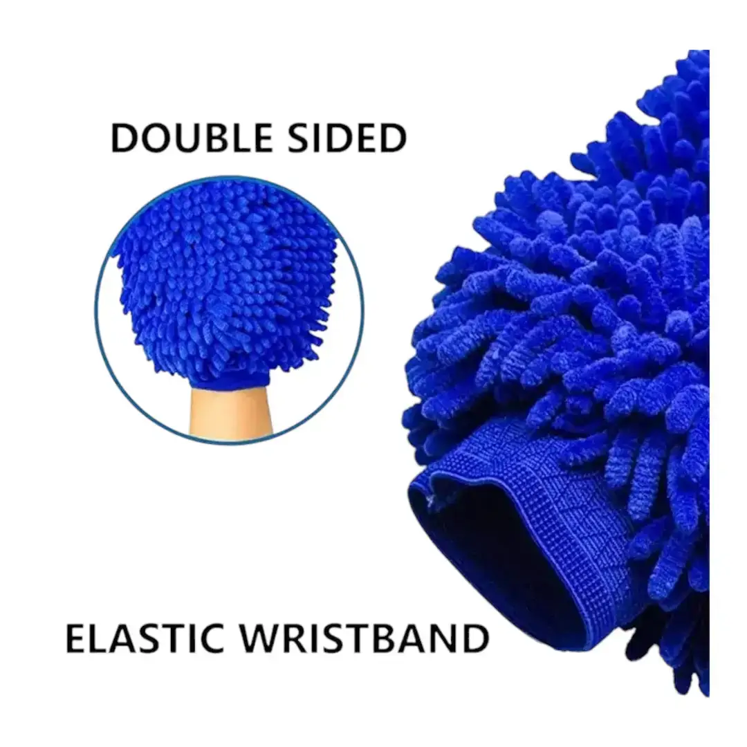 (Pack of 5) Double-sided Microfiber Washable Cleaning Gloves