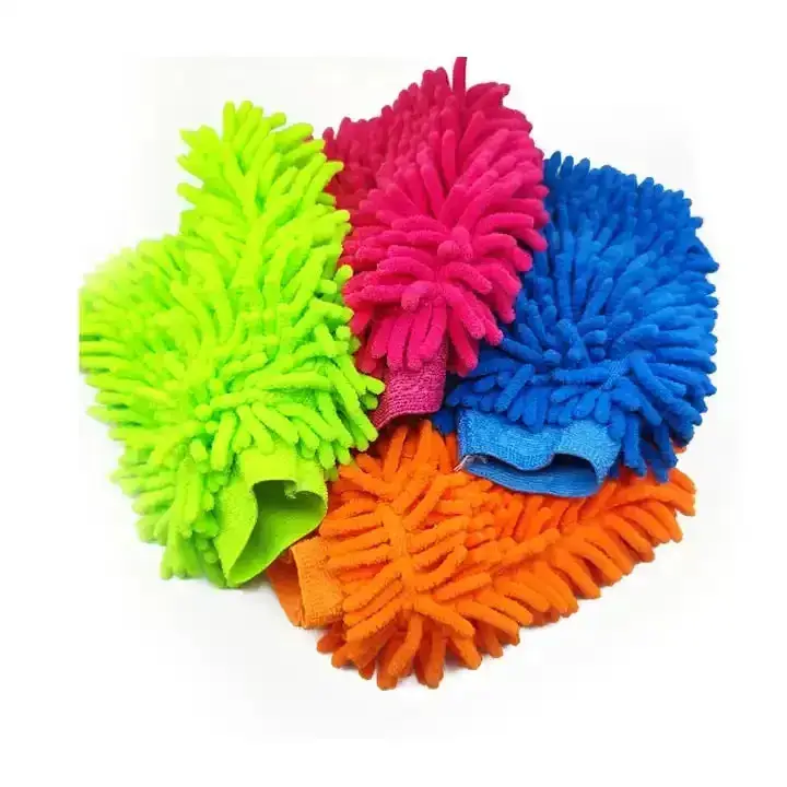 (Pack of 5) Double-sided Microfiber Washable Cleaning Gloves