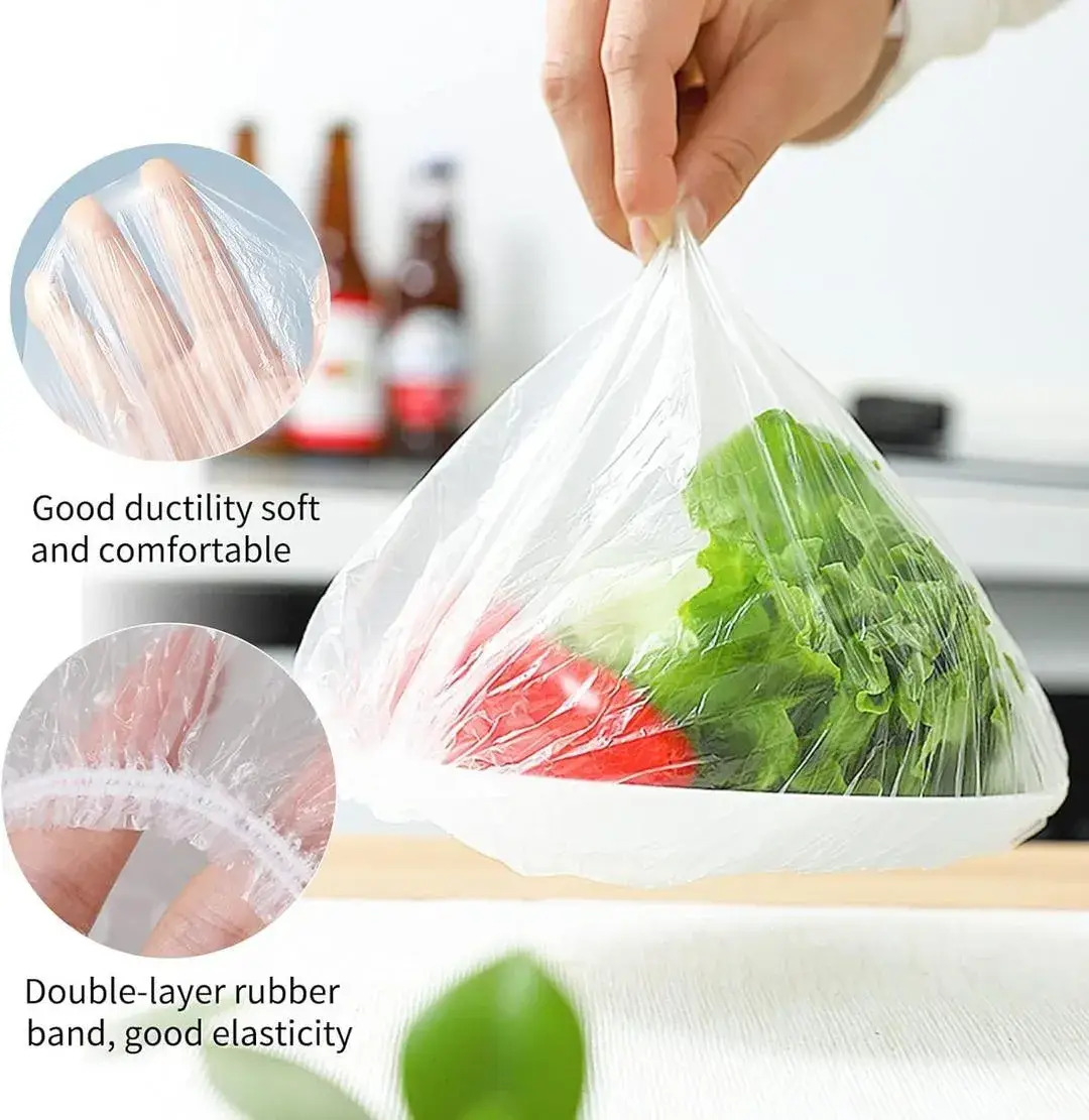 100 PCs Transparent Reusable Plastic Food Cover