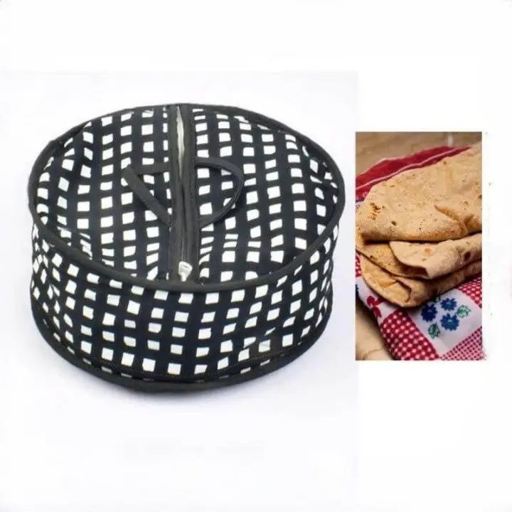 Cotton Zip Roti Box Foldable Storage Hot Pot for Roti