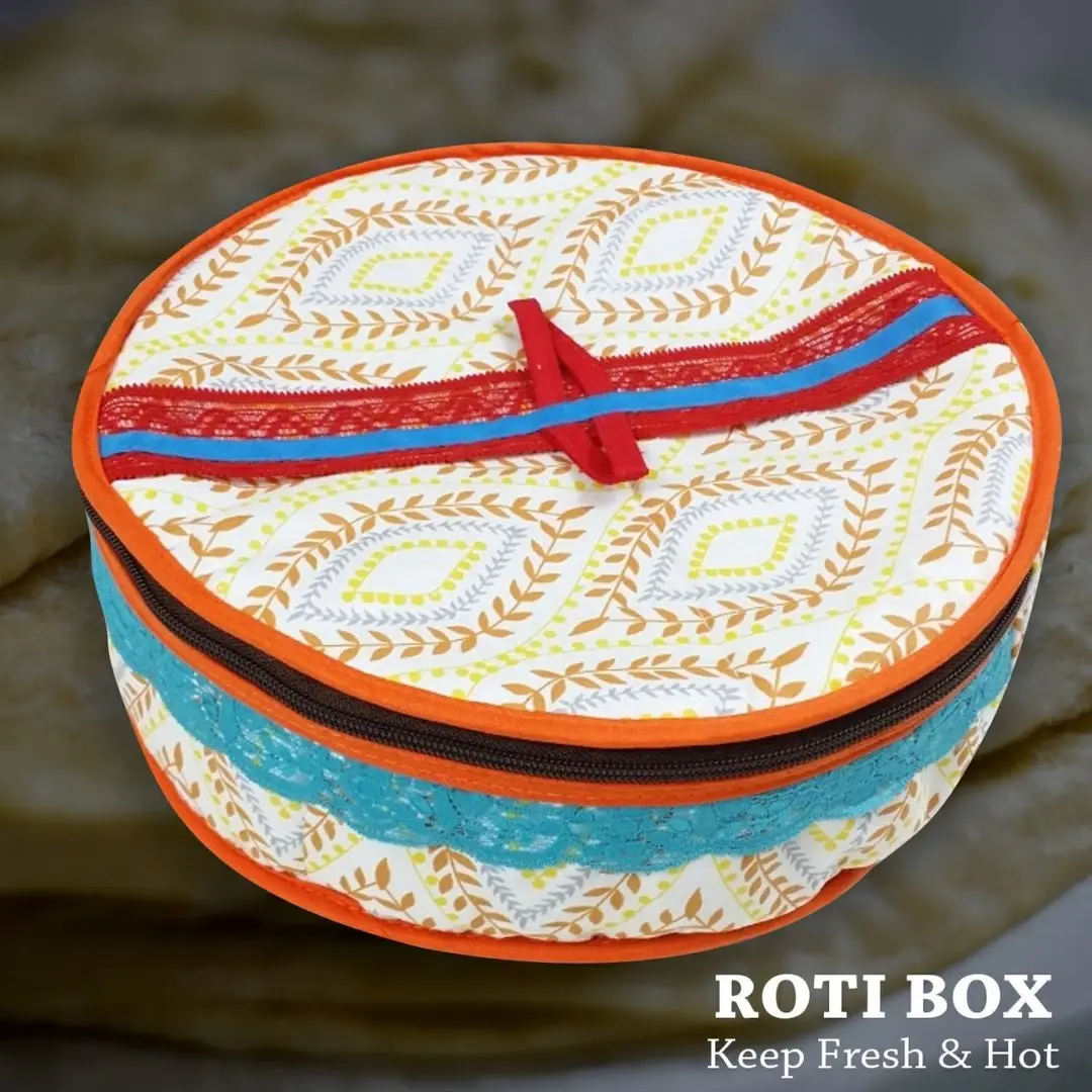 Cotton Zip Roti Box Foldable Storage Hot Pot for Roti