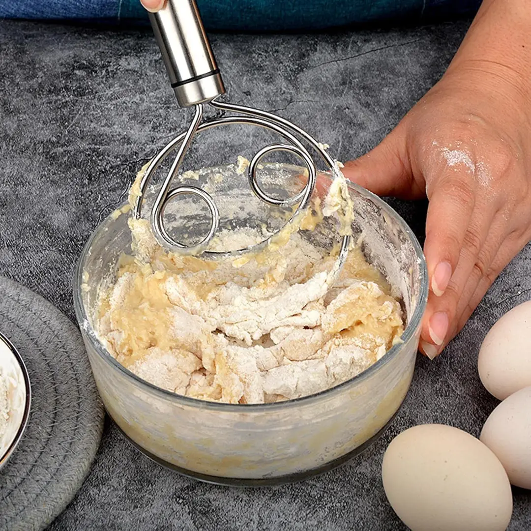 Manual Atta Maker Stainless Steel Dough Mixer, Hand Mixer with Hanging