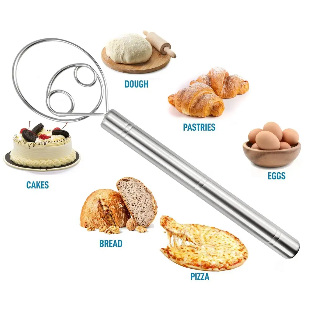 Manual Atta Maker Stainless Steel Dough Mixer, Hand Mixer with Hanging