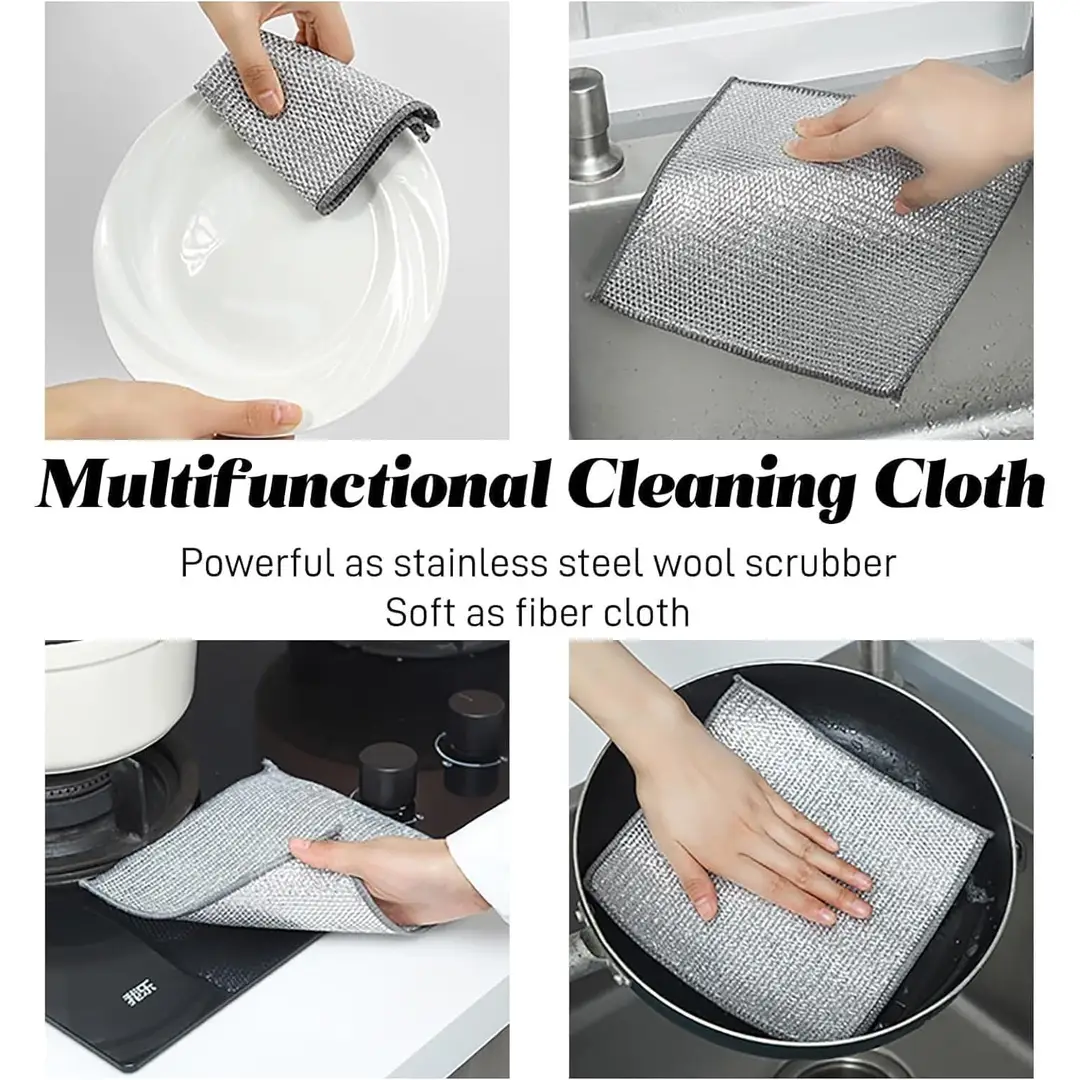 Pack of 5 Magic Dishcloth Wire Cleaning Cloths