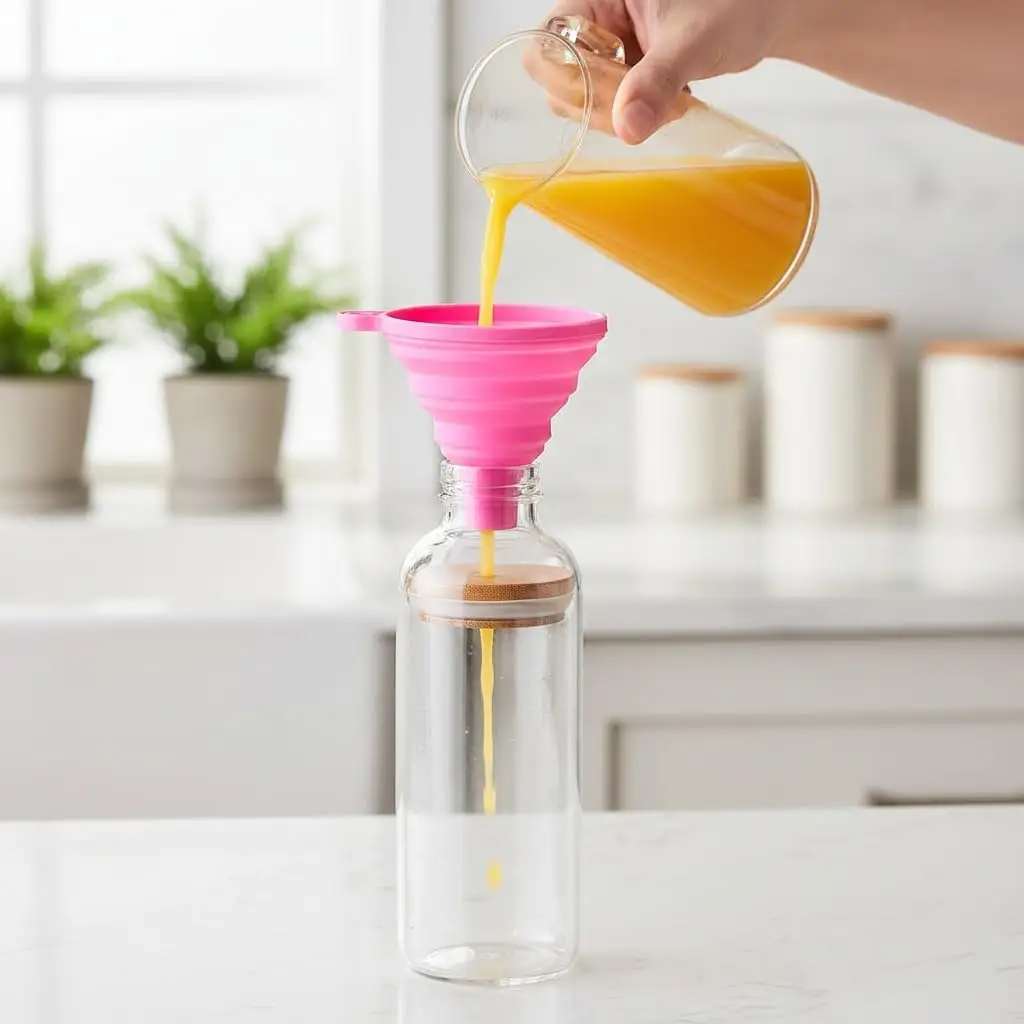 4 Pcs Reusable Collapsable Silicone Foldable Funnel