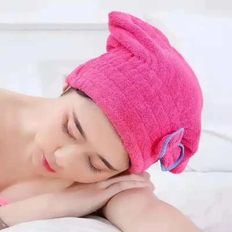 Super Absorbent Butterfly Hair Drying Cap Bath Towel
