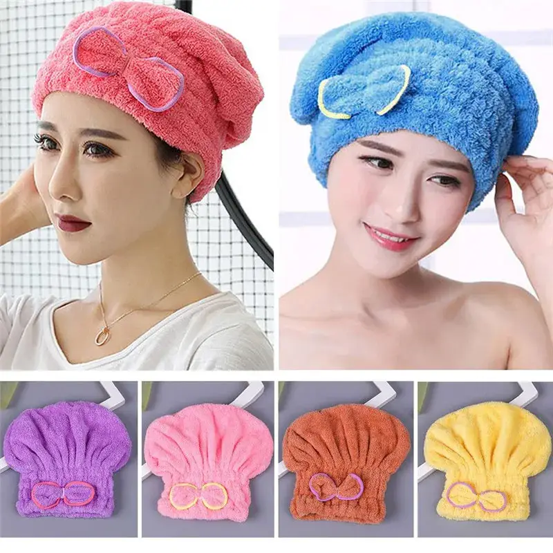 Super Absorbent Butterfly Hair Drying Cap Bath Towel