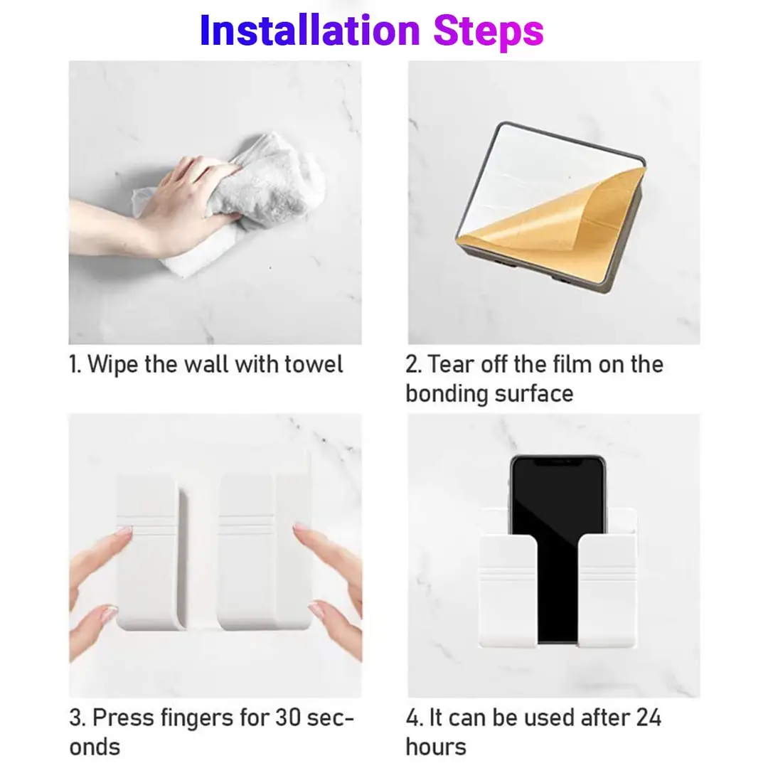 Wall Mounted Mobile Holder White 1Pc