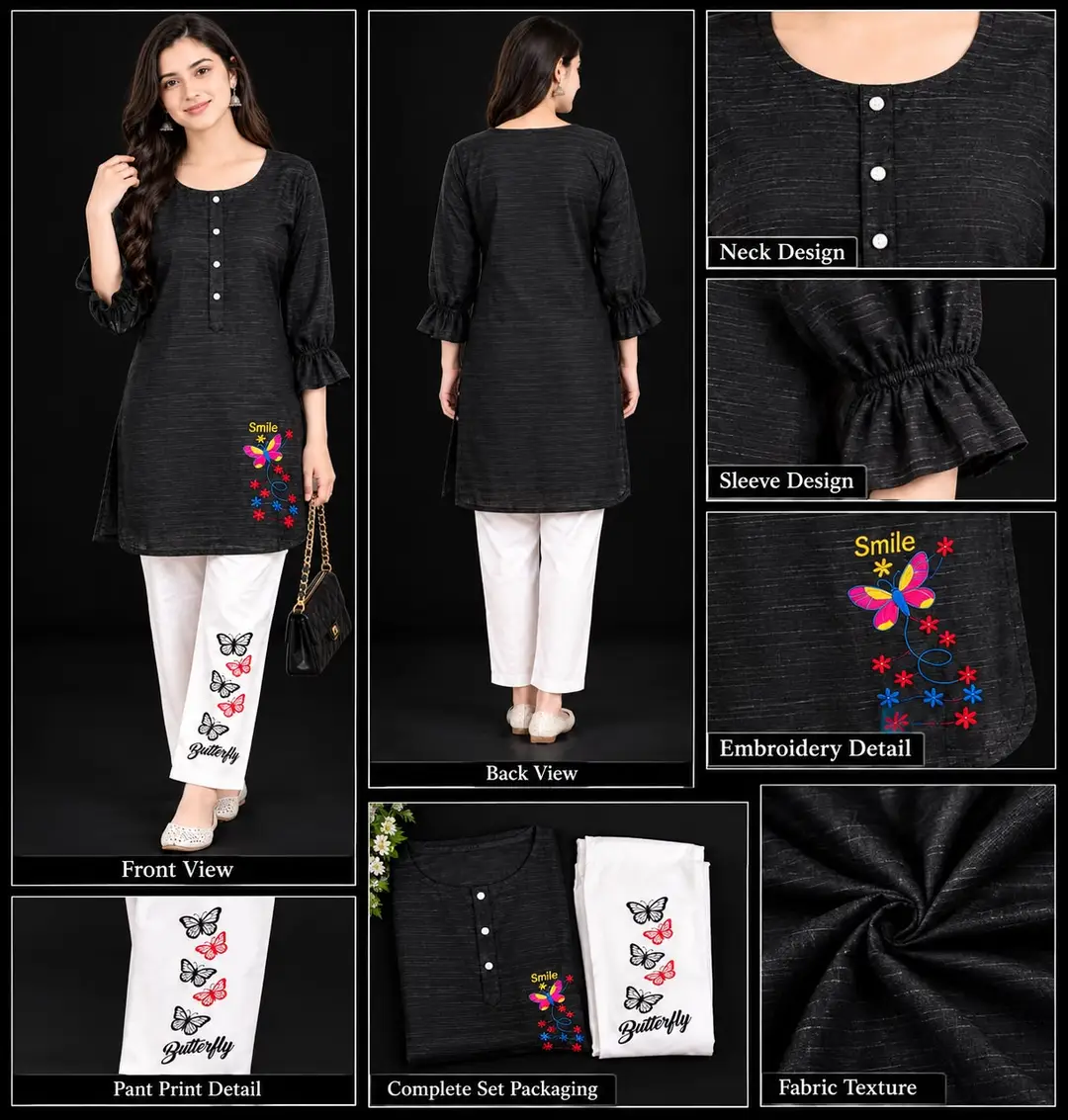 2 Pcs Women's Stitched Cotton Printed Shirt And Trouser