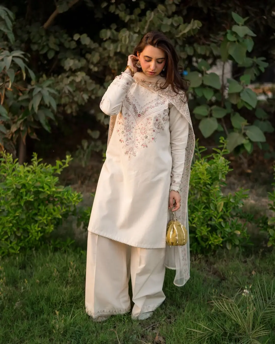 3 Pcs Women's Unstitched Sequins Embroidered Suit