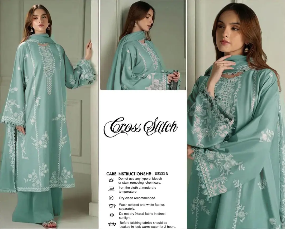 3 Pcs Women's Unstitched Embroidered Suit