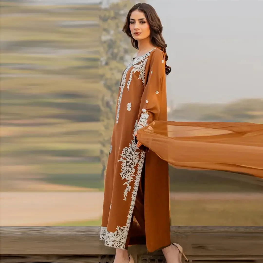 3 Pcs Women's Unstitched Embroidered Suit