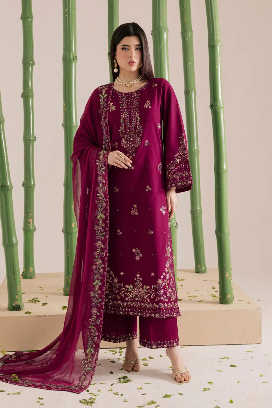 3 Pcs high demand winter collection Women's Unstitched full heavy Embroidered Suit