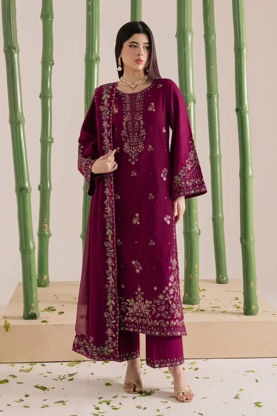 3 Pcs high demand winter collection Women's Unstitched full heavy Embroidered Suit