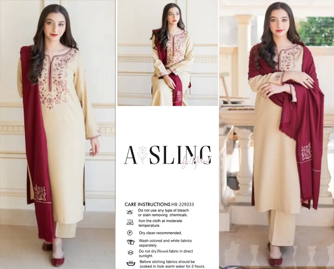 3 Pcs asling hit code Women's Unstitched Embroidered Suit