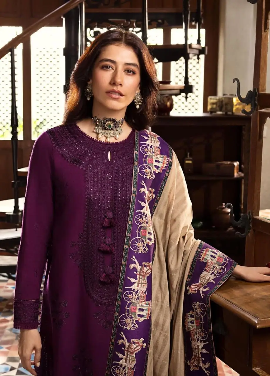 3 Pcs Women's Unstitched Embroidered Suit