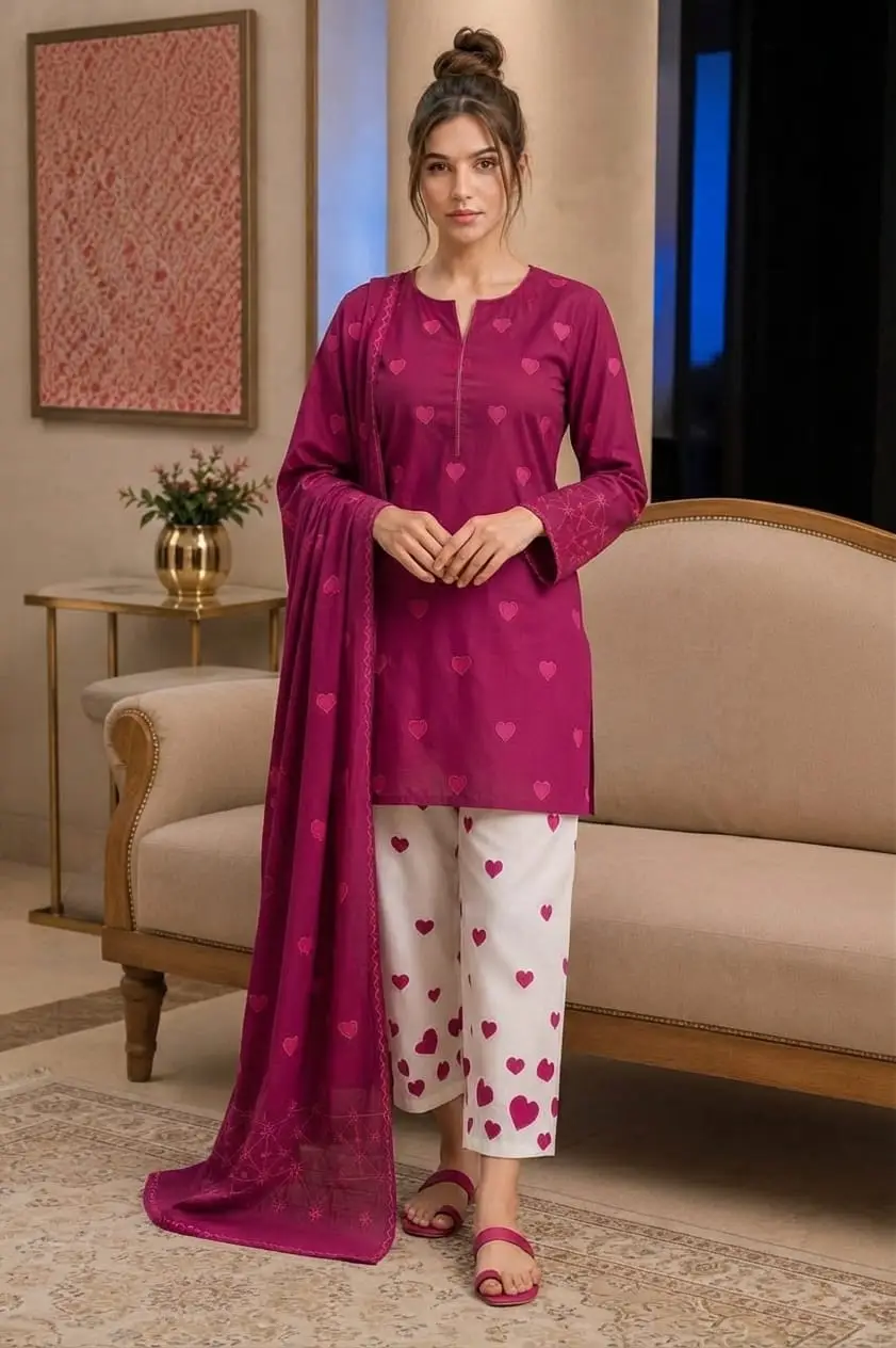 3 Pcs Women's Unstitched Embroidered Suit breeza limited edition high trending