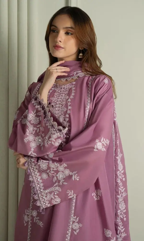 3 Pcs Women's Unstitched Sequins Embroidered Suit most demanding hit code lalic color with wool shawl