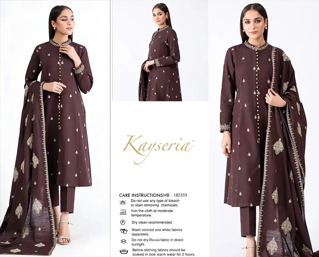 3 Pcs Women's Unstitched Embroidered *BRAND: KAYSERIA*