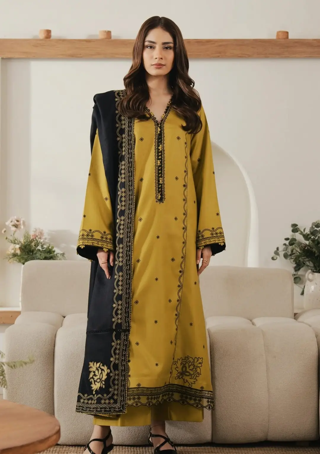 3 Pcs Women's Unstitched Embroidered Suit brand batik