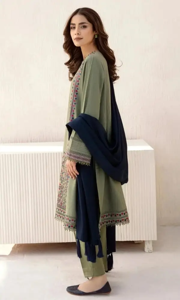 3 Pcs Women's Unstitched Embroidered Suit BRAND JAZMIN