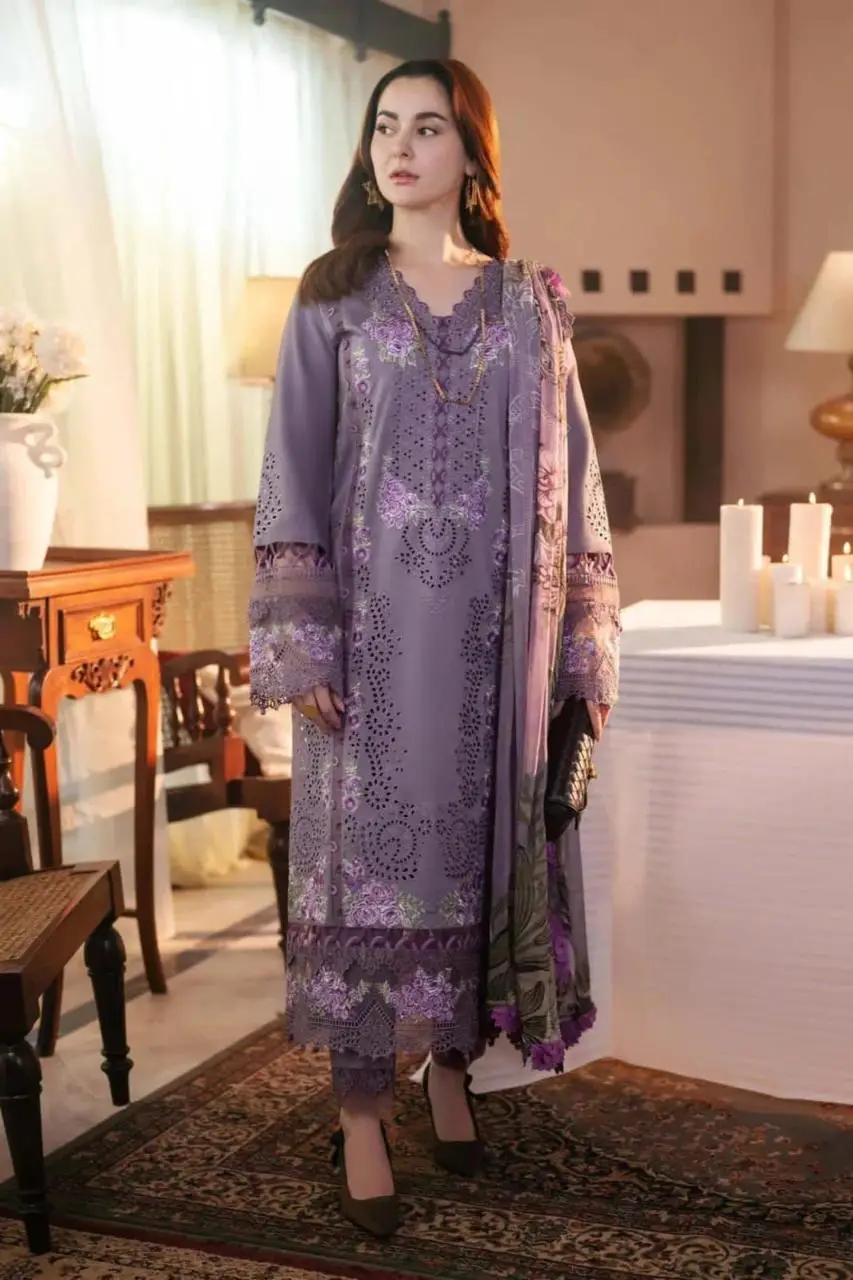 3 Pcs Women's Unstitched Embroidered Suit