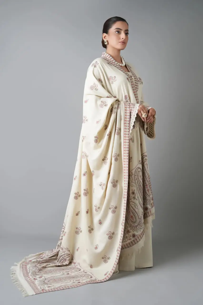 3 Pcs Women's Unstitched Embroidered Suit(HB)