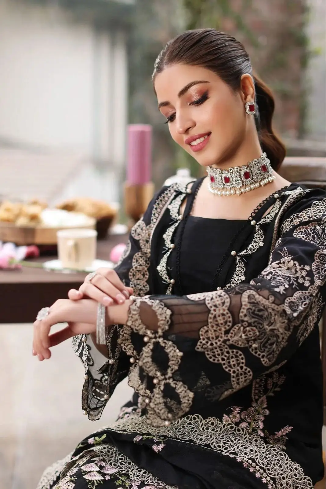 3 Pcs Women's Unstitched Embroidered Suit(HB)