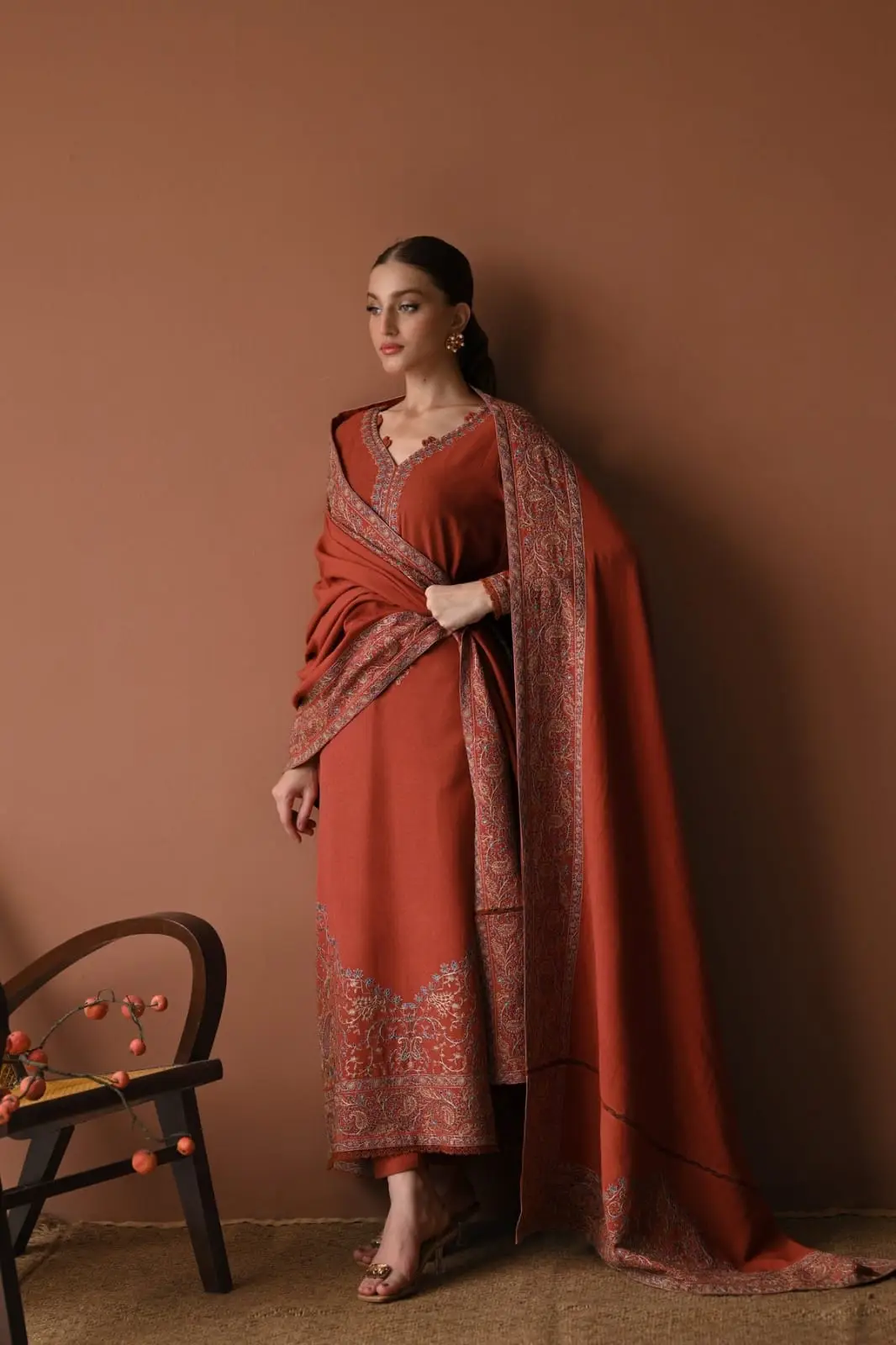 3 Pcs Women's Unstitched Embroidered Suit(HB)