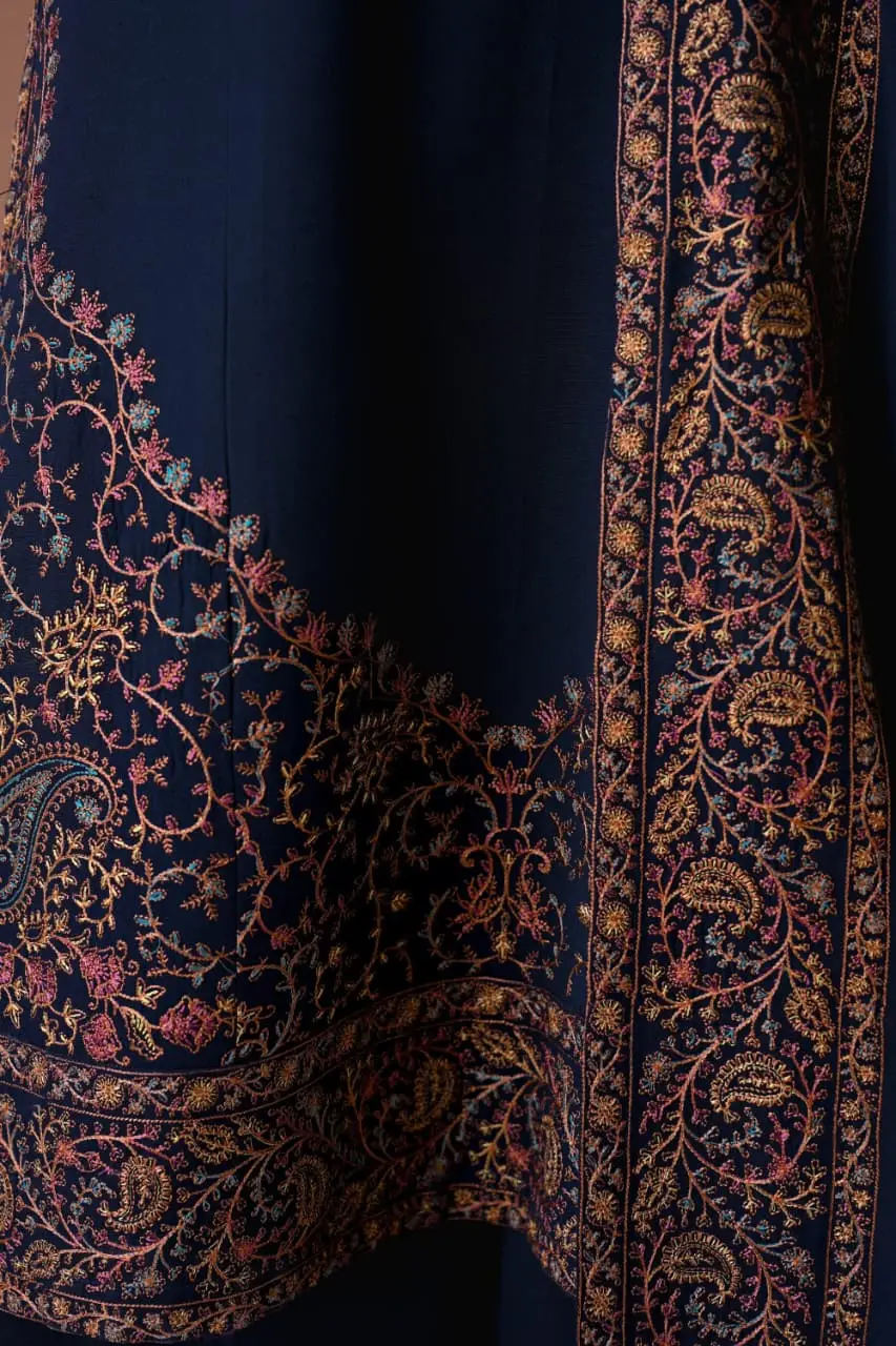 3 Pcs Women's Unstitched Embroidered Suit(HB)
