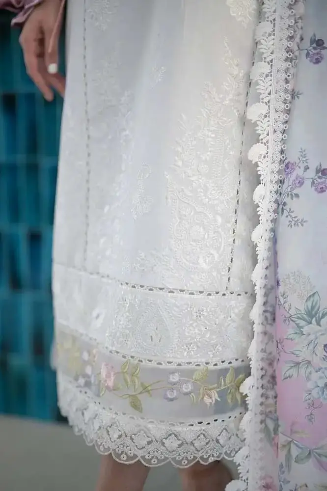 3 Pcs Women's Unstitched Embroidered Suit(HB)