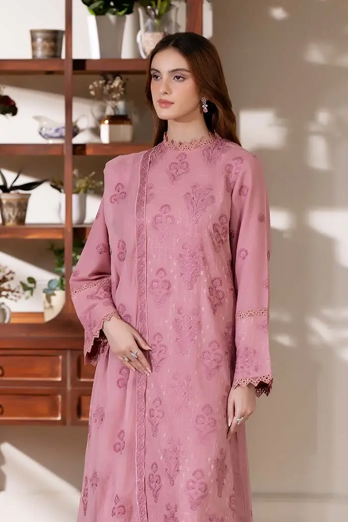 3 Pcs Women's Unstitched Embroidered Suit(HB)