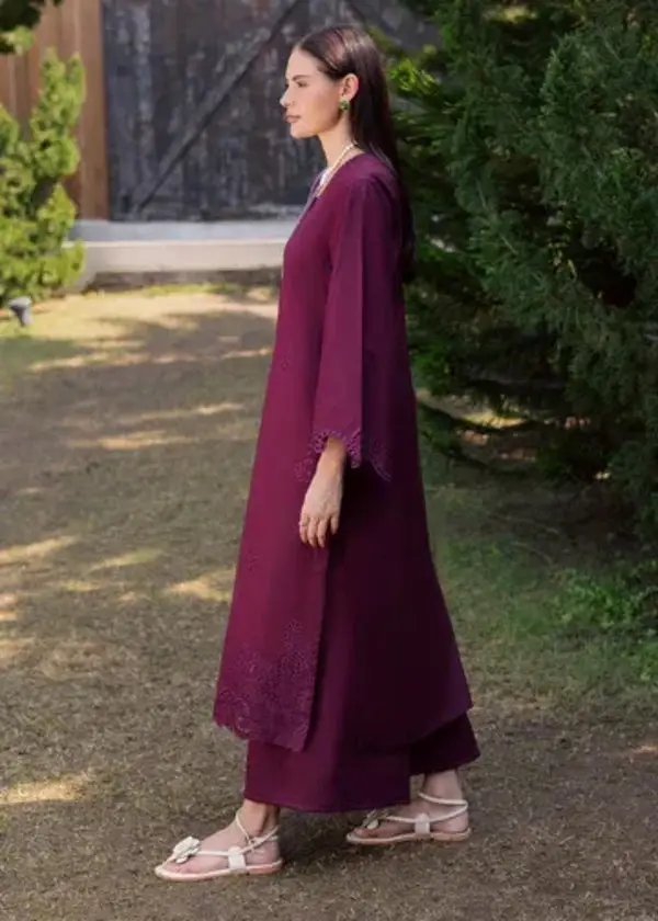 3 Pcs Women's Unstitched Embroidered Suit(HB)