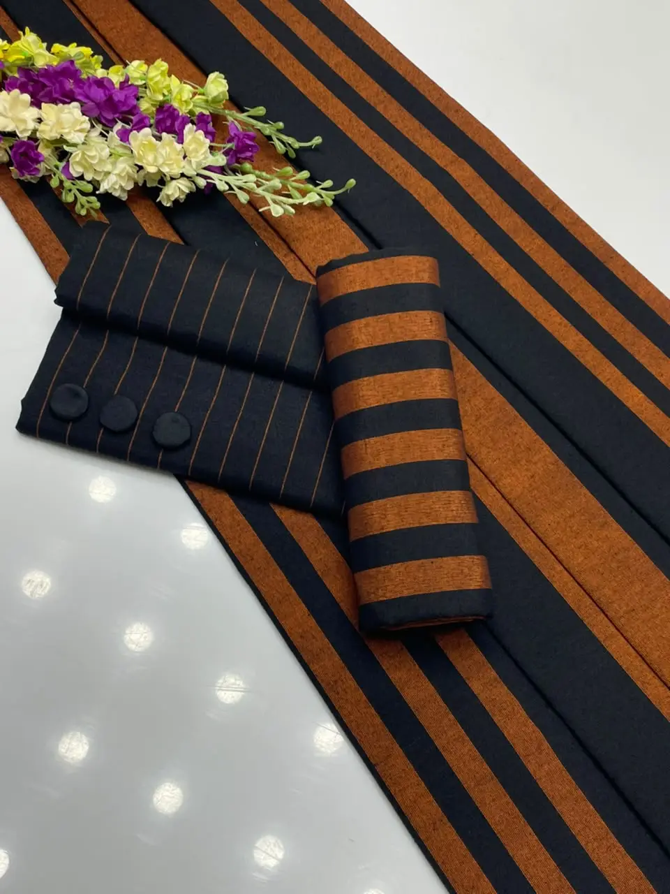 3 Pcs Women's Unstitched Printed Suit(bf)