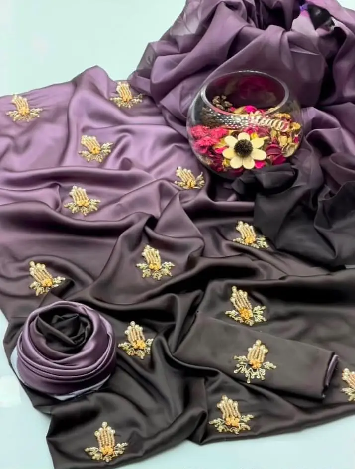 3 Pcs Women's Unstitched Hand Embroidered Suit(skf)