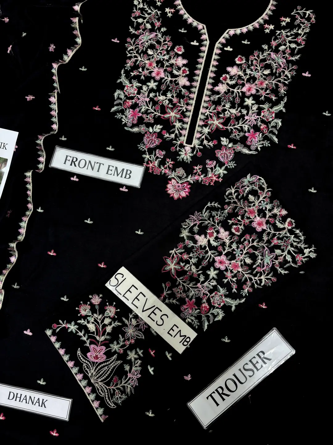 3 Pcs Women's Unstitched Embroidered Suit(n&f)