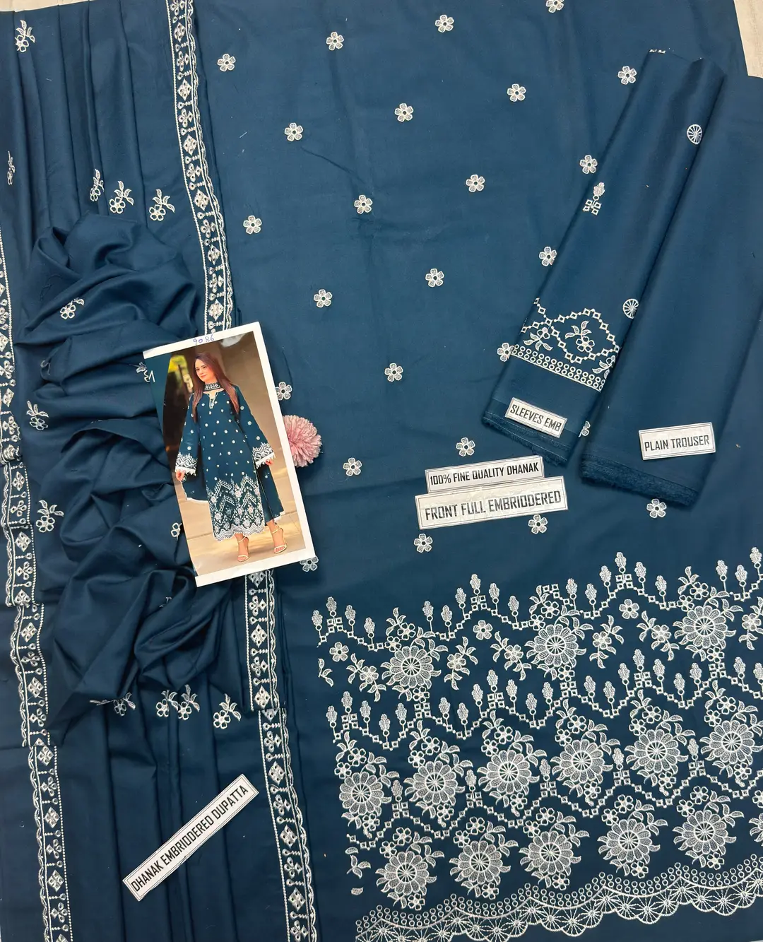3 Pcs Women's Unstitched Embroidered Suit(f&f)