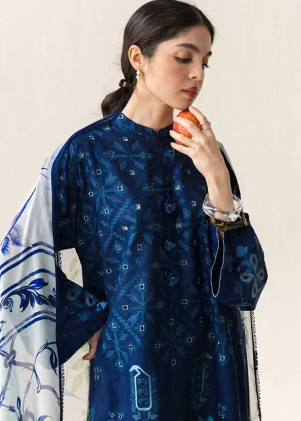 3 Pcs Women's Unstitched Embroidered Suit(f&f)