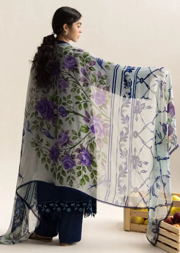 3 Pcs Women's Unstitched Embroidered Suit(f&f)