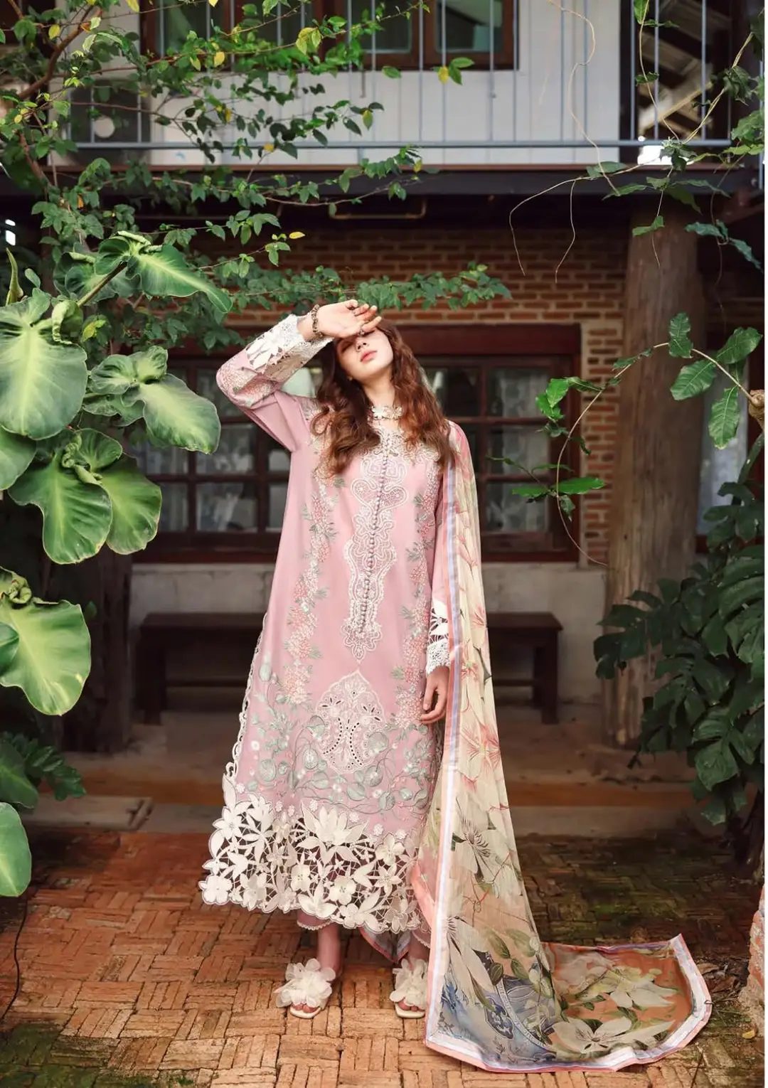 3 Pcs Women's Unstitched Embroidered Suit(f&f)