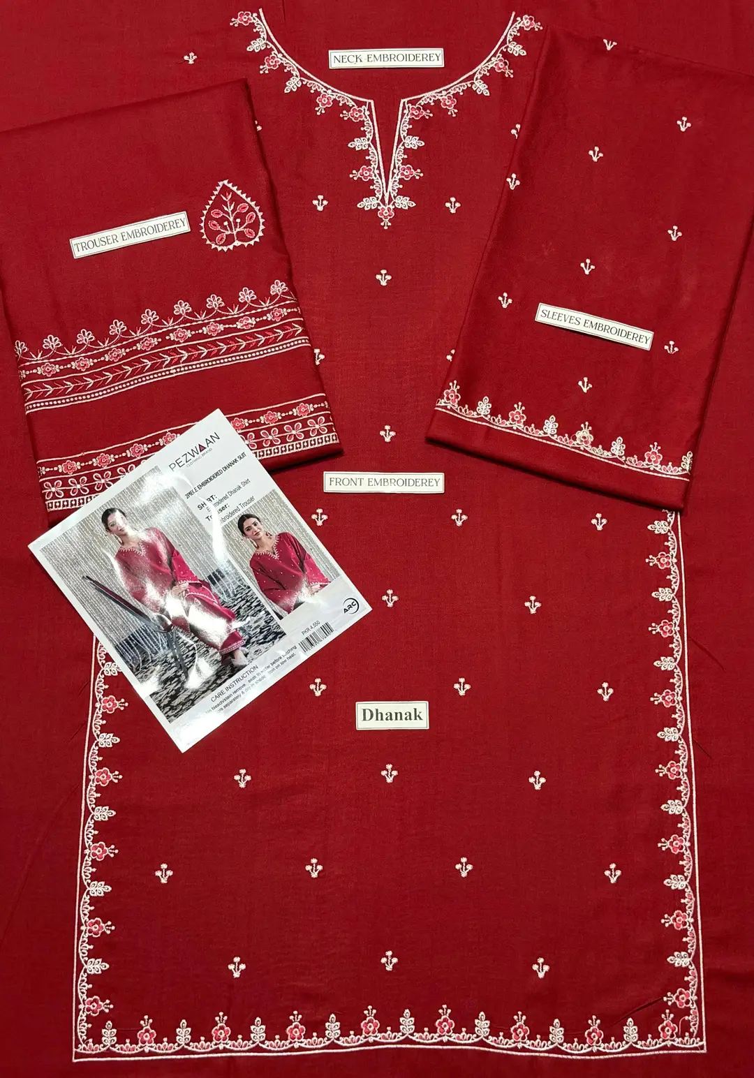 2 Pcs Women's Unstitched Embroidered Suit