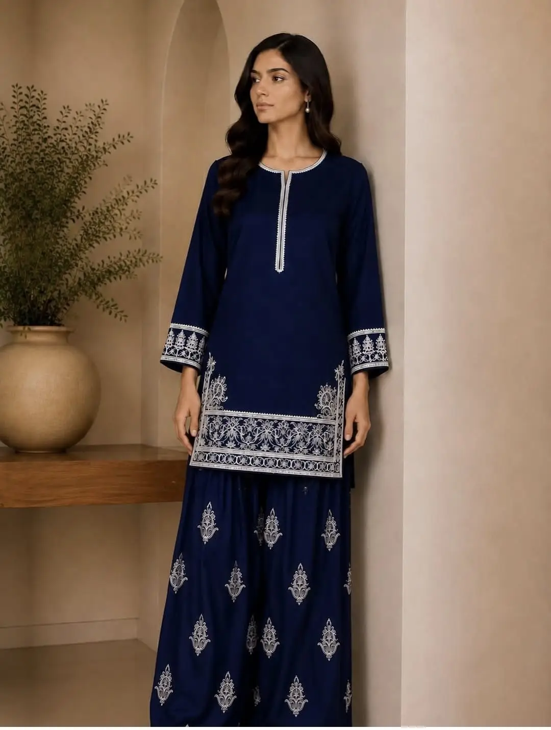 2 Pcs Women's Unstitched Embroidered Suit BRAND NAME : RUNGREZ*_