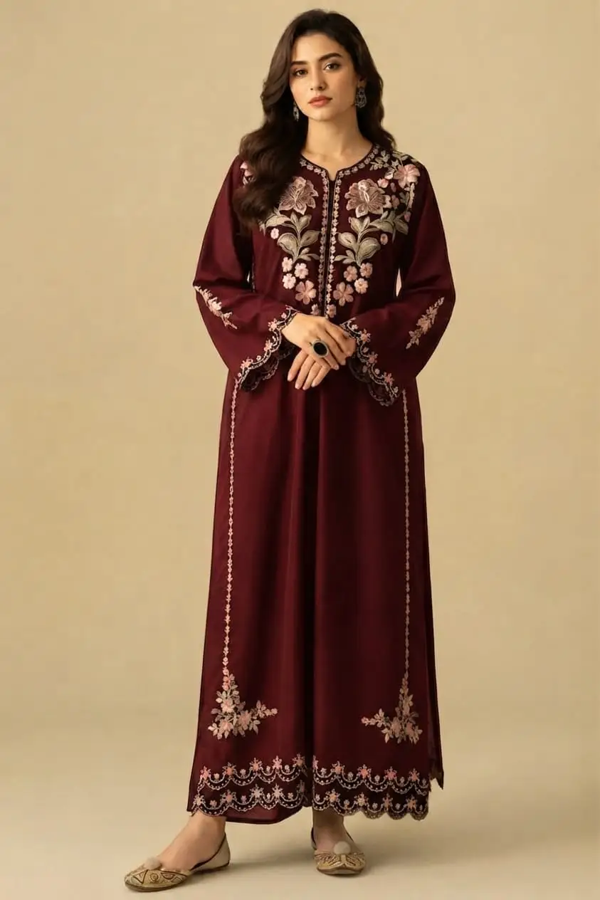 2 Pcs Women's Unstitched Embroidered Suit