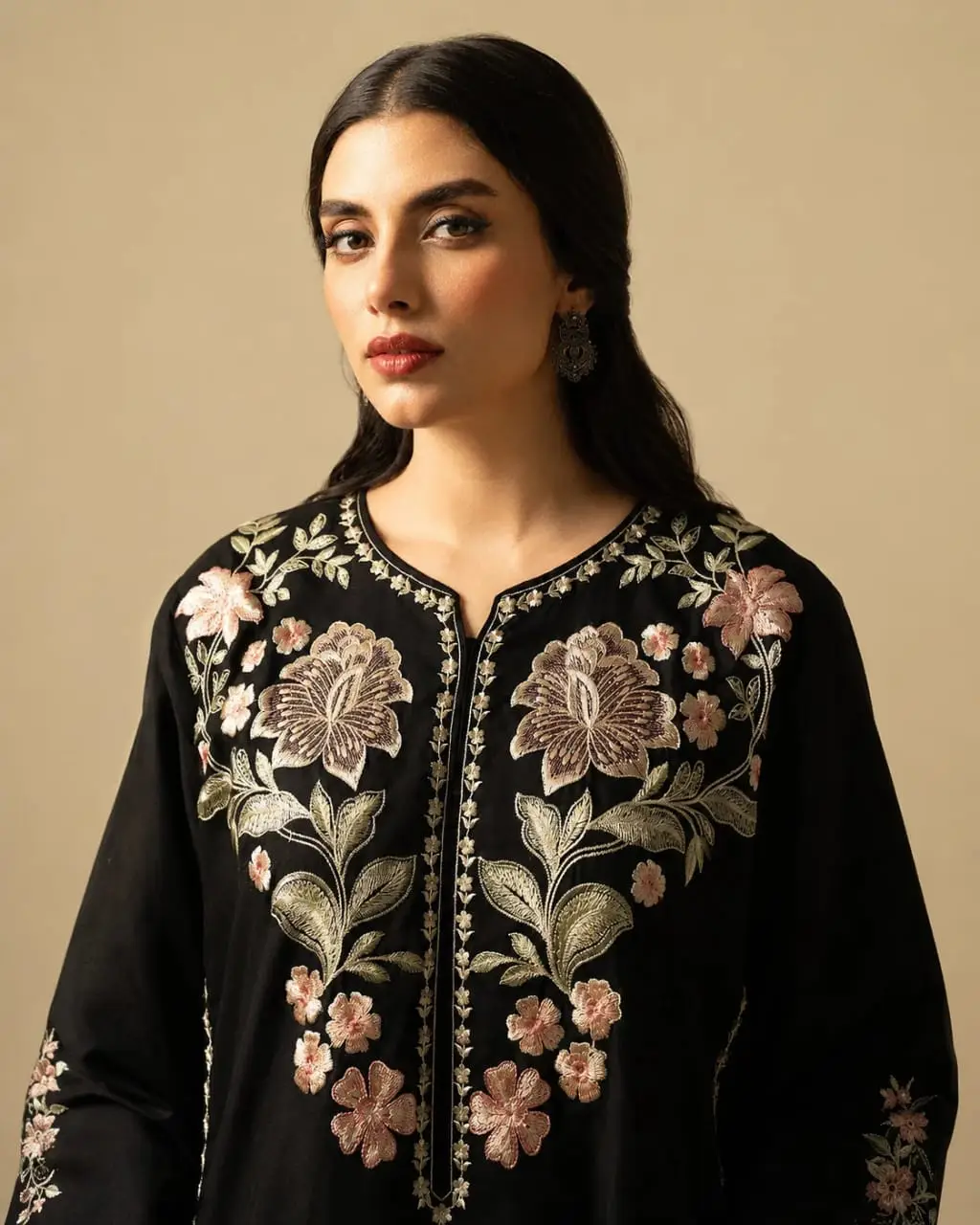 2 Pcs Women's Unstitched Embroidered Suit