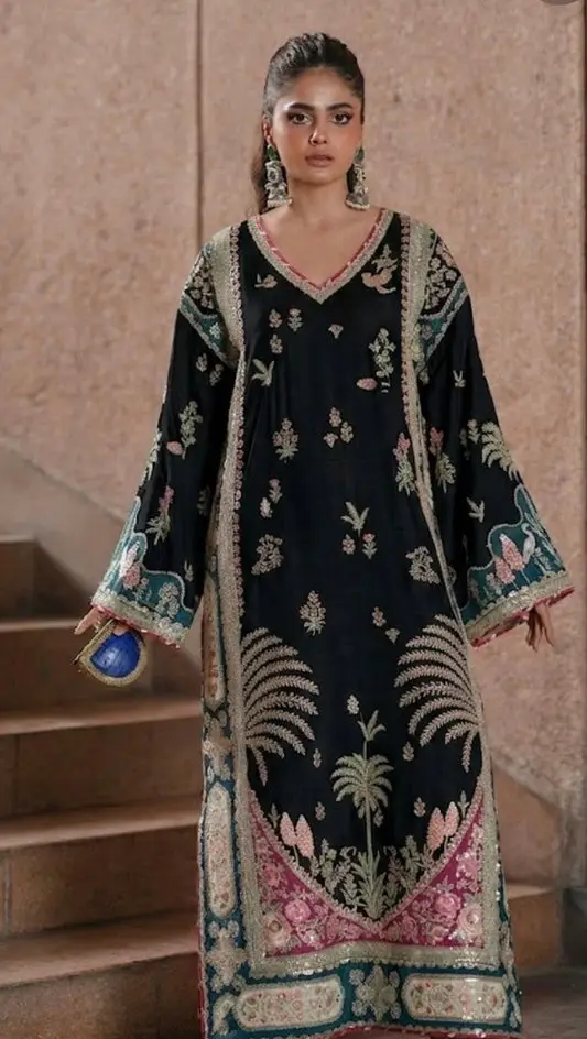 2 Pcs Women's Unstitched Embroidered Suit(HB)