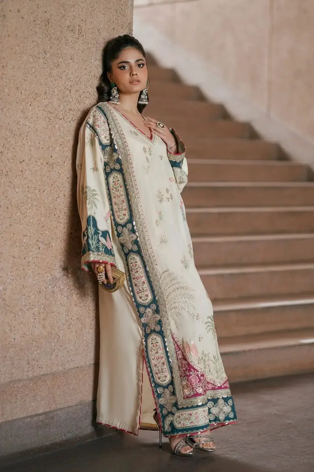 2 Pcs Women's Unstitched Embroidered Suit(HB)