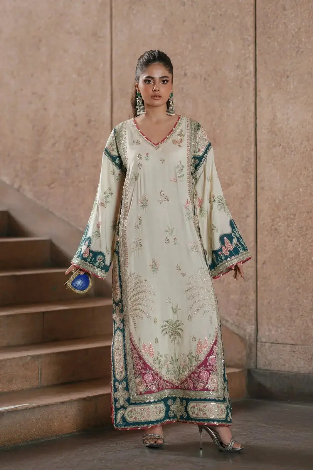 2 Pcs Women's Unstitched Embroidered Suit(HB)