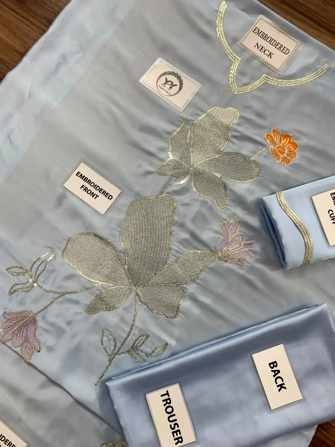 2 Pcs Women's Unstitched Embroidered Suit(skf)